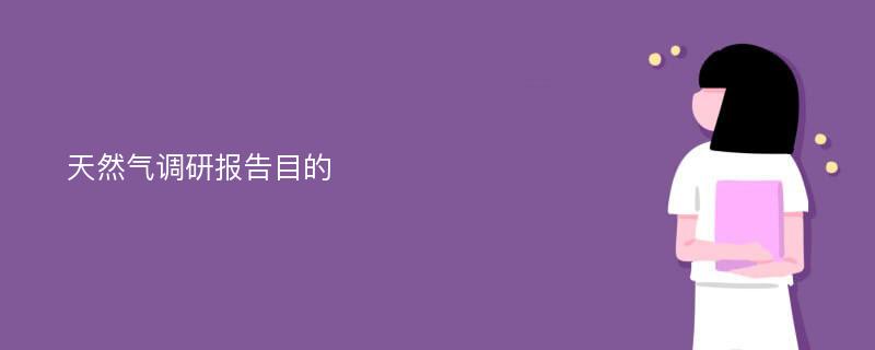 天然气调研报告目的