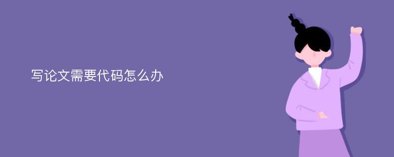 写论文需要代码怎么办