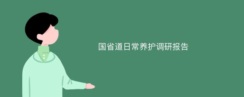 国省道日常养护调研报告