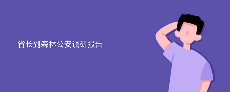 省长到森林公安调研报告