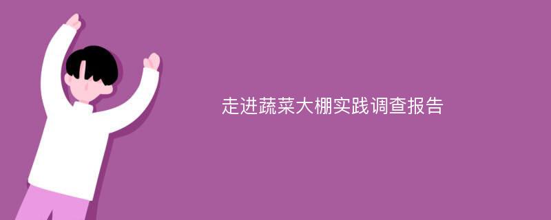 走进蔬菜大棚实践调查报告