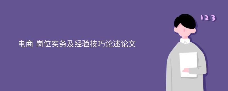 电商 岗位实务及经验技巧论述论文