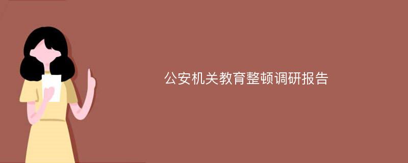 公安机关教育整顿调研报告