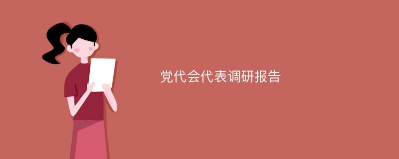 党代会代表调研报告