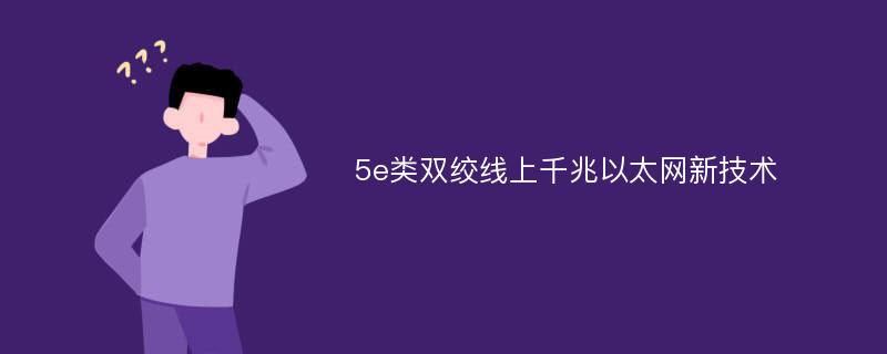 5e类双绞线上千兆以太网新技术