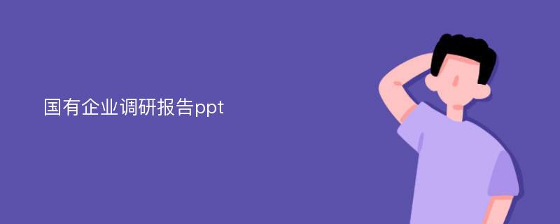 国有企业调研报告ppt