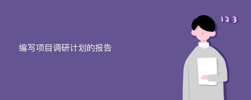 编写项目调研计划的报告