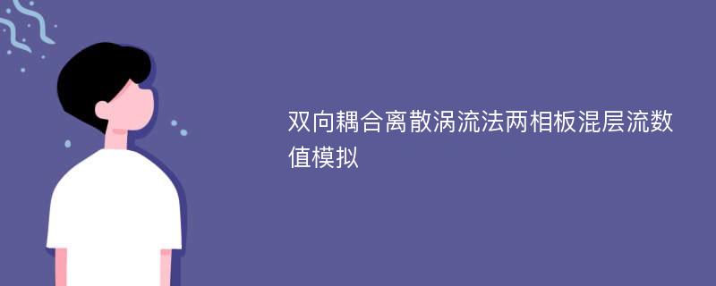 双向耦合离散涡流法两相板混层流数值模拟