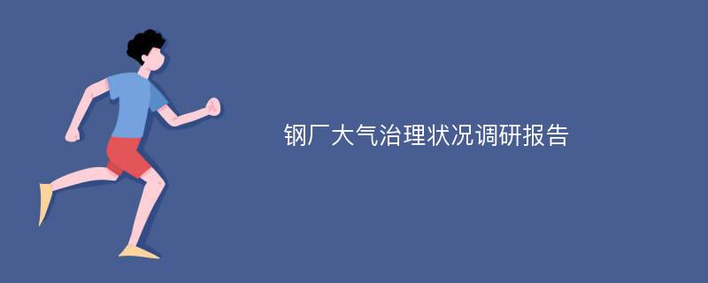 钢厂大气治理状况调研报告