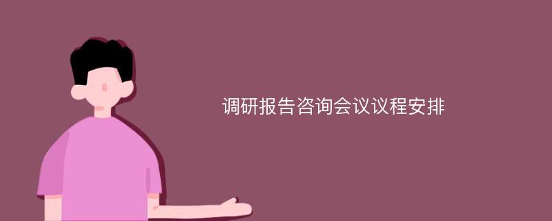 调研报告咨询会议议程安排