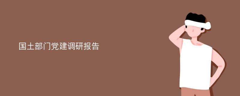 国土部门党建调研报告